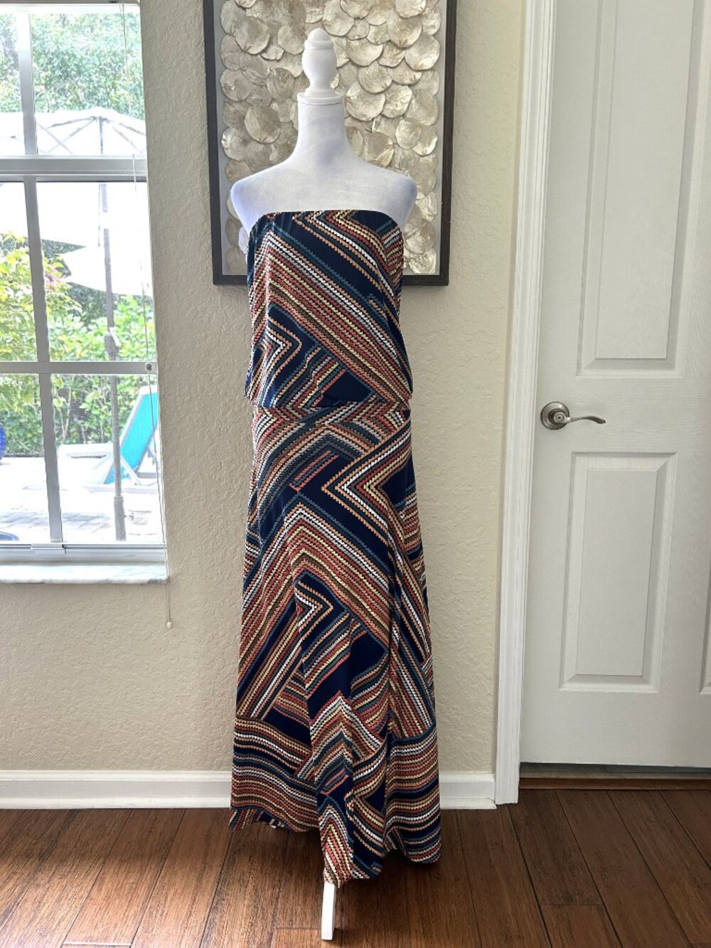 Veronica M Multicolor Geometric Maxi Dress